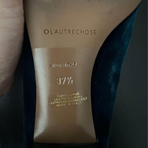 L'AUTRE CHOSE Women's teal velvet shoe - Picture 3 of 4